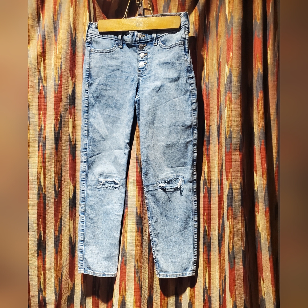 Abercrombie kids high-rise mini mom jeans 9/10 long